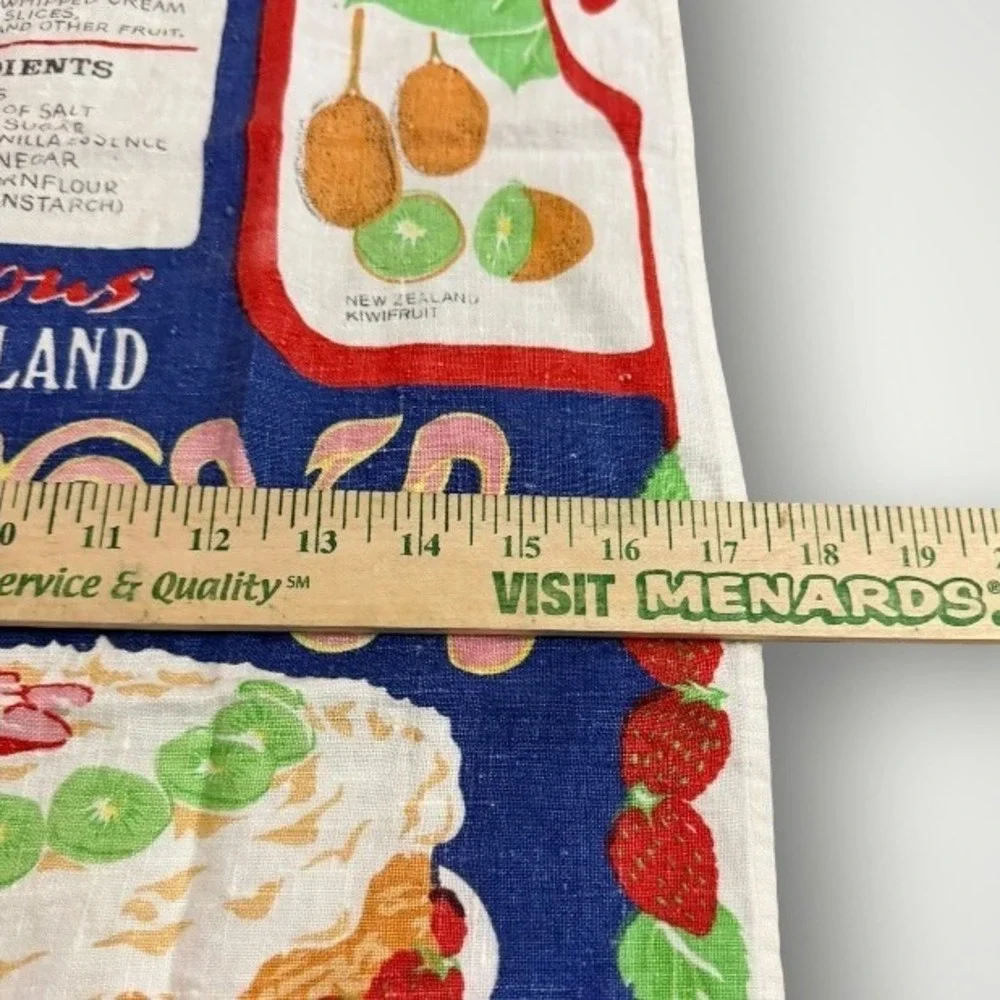 Design by Derek Tea Towel Vintage New Zealand Pavlova Recipe Linen Kiwi Retro